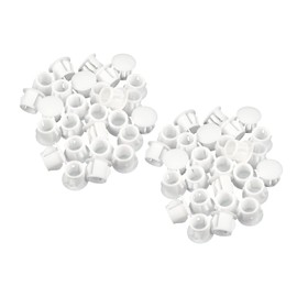 3/8inch Plastic Hole Plugs, Flush Type Hole Plugs Locking Insert End Cap Panel Hole Plugs for Cabinets Machines Furniture (50pcs, White)