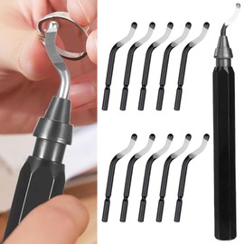 DILUSILK Deburring Tool with 10 High Speed Steel Rotary Burr Removal Blades Deburring Tool 3D Printing, Burr Reamer Tool, Ideal for Metal, Resin, PVC Pipes, Plastic, Copper Pipe