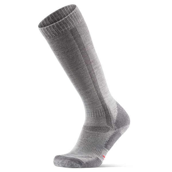 DANISH ENDURANCE Knee High Merino Hiking Socks Padded Warm for Men & Women, gray
