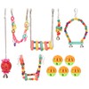 Bird Swing Hanging Toys Wooden Educational Colorful Parrot Swing Chewing