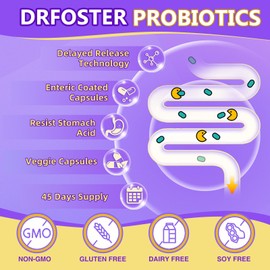 Probiotics for Women & Men Digestive Health，120 Billion CFUs, Prebiotics and Probiotics for Gut Health, D3, Zinc & Immune Support Herbs, Detox Cleanse, 45 Day - 3 Month Supply