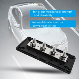 Ticarus 300 A High Performance Design Distribution Block Bus Bar 12 V, 48 V 300 A 4 Connection Plug Power Rail Distribution Block for Car Boat