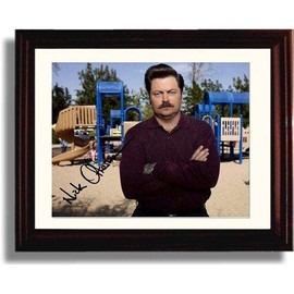 Nick Offerman Autograph Promo Print - Ron Swanson - Framed 8x10