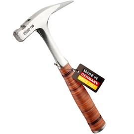 Picard Full-Steel Roofing Hammer, Carpenters Hammer, Checked Face, Magnetic Nail Holder, Forged Alloyed Steel Head, Leather Grip Resistant to Twisting, 950g