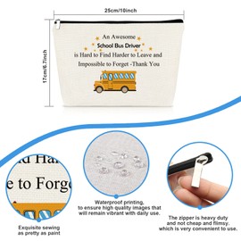 School Bus Driver Appreciation Gifts Makeup Bag For Women Thank You Gifts for School Bus Driver Cosmetic Bag Christmas Retirement Gift Back to Schools End Of Term Schools Gift Travel Toiletries Bags
