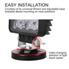 SKYWORLD 2pcs 48W Magnetic Base Bracket LED Work Light Bar
