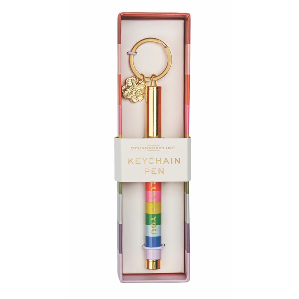 DesignWorks Ink Boxed Keychain Pen with Gold Foil Phrase and