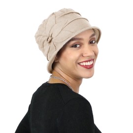 Gorro de mujer para quimioterapia, gorra, de algodón, para verano, Seattle Chic, Beige, M