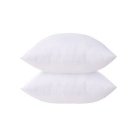 Acanva Throw Pillow Inserts for Bed Couch Sofa Chair Indoor Decorative, Square Sham Stuffer Cushion with Premium Polyester Microfiber, 12x12 Inch(2 Count), White