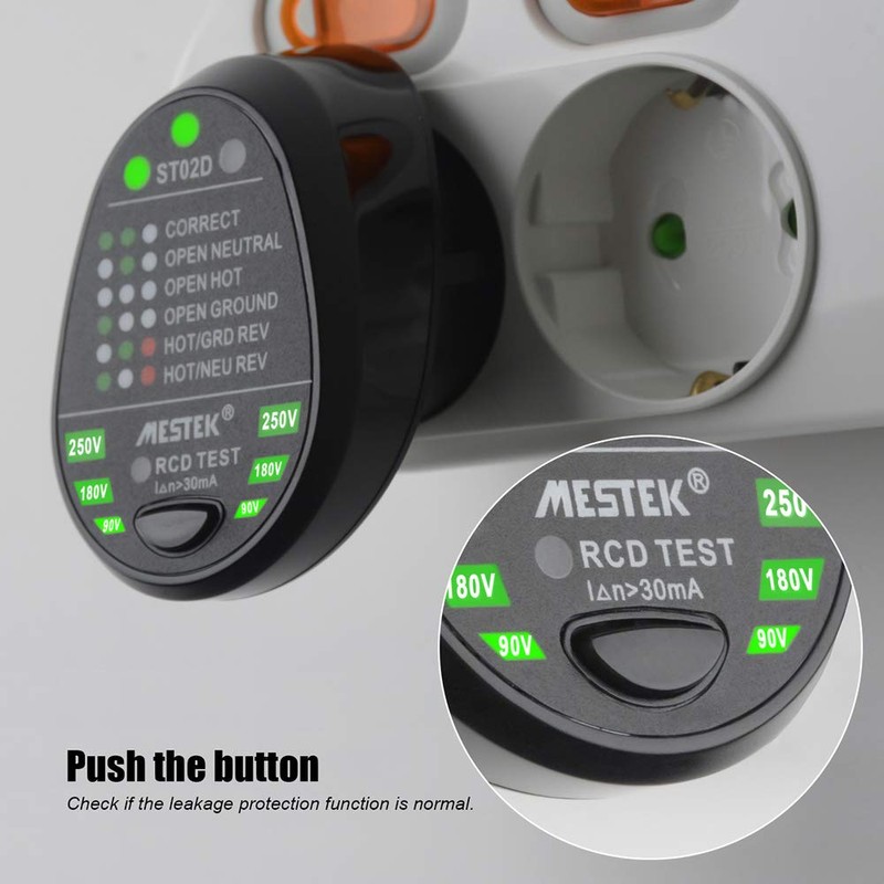 Jadeshay Socket Tester RCD Meter Socket Tester with RCD Test