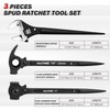 HAUTMEC 12inch Spud Ratchet Wrench Set(3 PCS), Includes 3/4" x