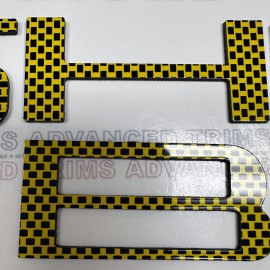 Advanced Trims SHELBY+GT500 SPOILER SPLITTER BUMPER YELLOW CARBON PLASTIC LETTERS INSERTS 20-25