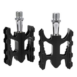 Folding Bicycle Pedal AntiSkid Aluminum Alloy Mountain Bike Bearing Bicycle Riding Accessories.(Black )