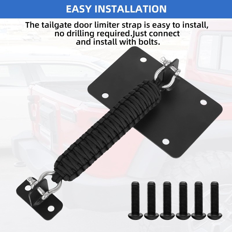 Alpha Rider Rear Door Check Strap Tailgate Stopper Limiter Removable