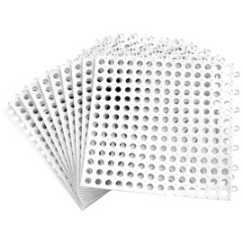 ALFEEL 10Pcs Interlocking Soft PVC Non-Slip Tile Splicing Waterproof Mat Drain Pool Shower Bath Kitchen Cushion 11.8" x 11.8" Mats Thin Type (11.8" x 11.8", White)