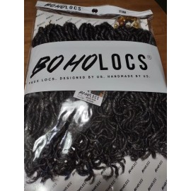 BohoLocs NEW Boho Bob  14" SIX PACK Boho Locs  Storm color (salt and pepper)