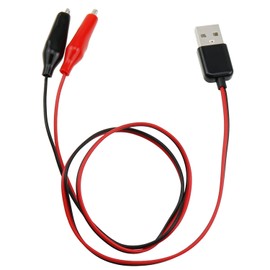 Crocodile Clamps Test Wire ZZHXSM 50cm/19.69inch Double Alligator Clips to USB Male Connector Cable Copper Test Lead for Testing Circuit, Copper Alligator Clip Test Lead with Male USB Connector