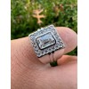 Harlembling Big 2.6ct Emerald Cut MOISSANITE Solitaire Mens Real Solid