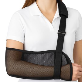 Vive Arm Sling for Shoulder Injury & Surgery Recovery - Waterproof Mesh Shower Sling Immobilizer for Rotator Cuff Support - Right Left Arm for Men & Women - Stabilize Elbow, Wrist, Thumb, Dislocation