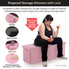 ENGPOW Fireproof Storage Ottoman, Folding Storage Bench with Lock(15”x 43”x15”),