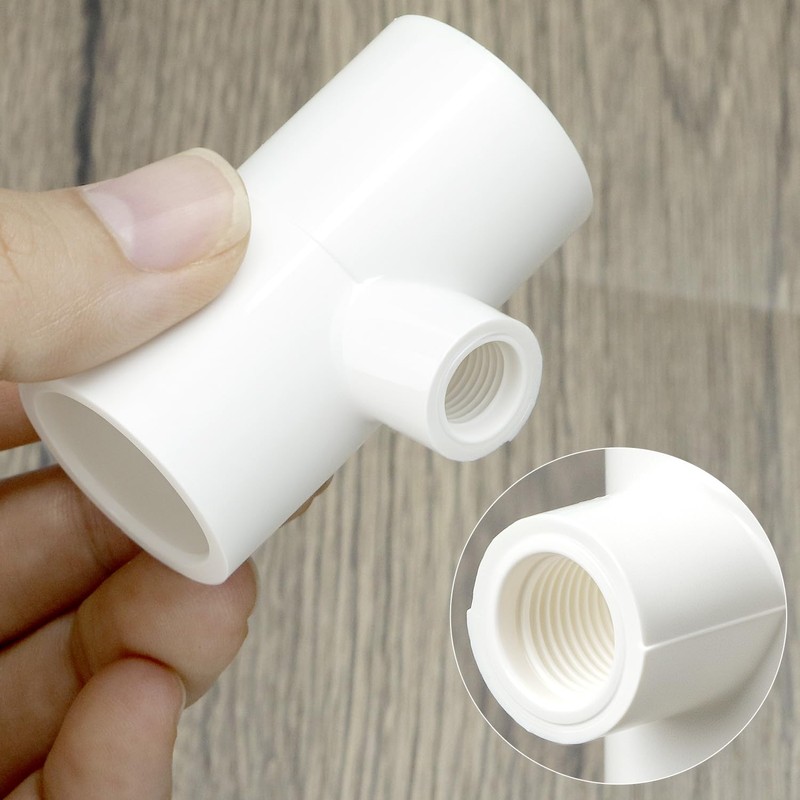 QWORK Chicken Waterer PVC Tee Fittings, 20 Pack PVC Pipe