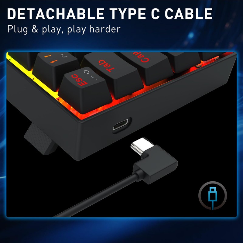 Redragon K617 HE Rapid Trigger Gaming Keyboard, 60% 61 Keys