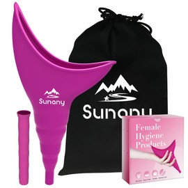 Sunany Female Urinal, Reusable Silicone Foolproof Women Pee Funnel Allows Women to Pee Standing Up,Women's Urinal is The Perfect Companion for Indoor Use(Fuchsia)