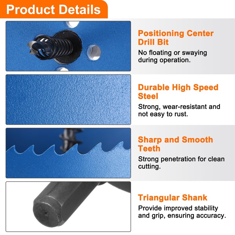 sourcing map Bi-Metal Hole Saw Kit 76mm (2-15/16") Hole Cutter