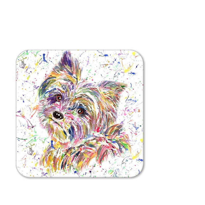 Coaster Yorkshire Terrier Yorkie Dog Pet animal Coasters Watercolour Art