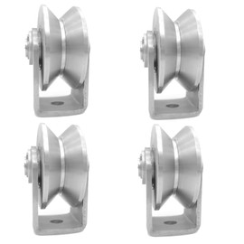 Stainless Steel V Groove Wheel Heavy Duty Pulley Smooth Rolling Door Wheels Sliding Gate Hardware High Weight Capacity Rollers Rolling Driveway Gate Bracket Rollers for Carts Furniture Machinery