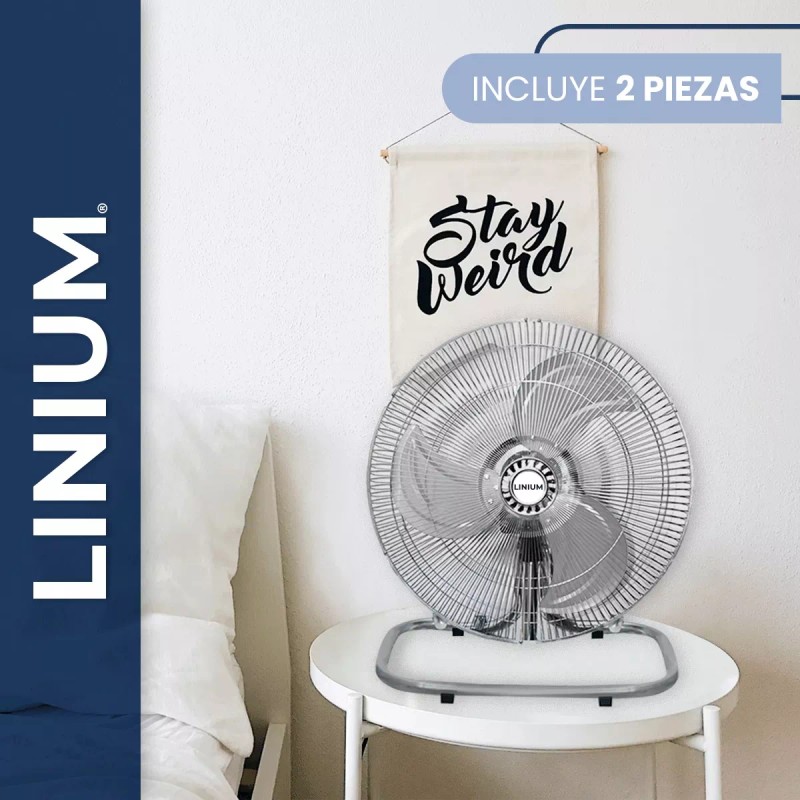Linium Ventilador Aire 3en1 Industrial Metal Premium Paquete De 2
