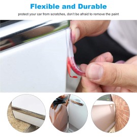 Protectores de Borde de Puerta de Coche Transparentes, Protector de Sello de Goma de 4.9m Moldura de Borde en Forma de U Protección de Borde de Puerta de Coche Compatible con la Mayoría de los