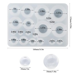 AFUNTA 3 PCS Sphere Resin Molds for Jewelry, 3D Round Ball Silicone Molds for Resin, Universe Spheroid Pendant Casting Molds for Flowers Preservation,Soap,DIY Crafts Making