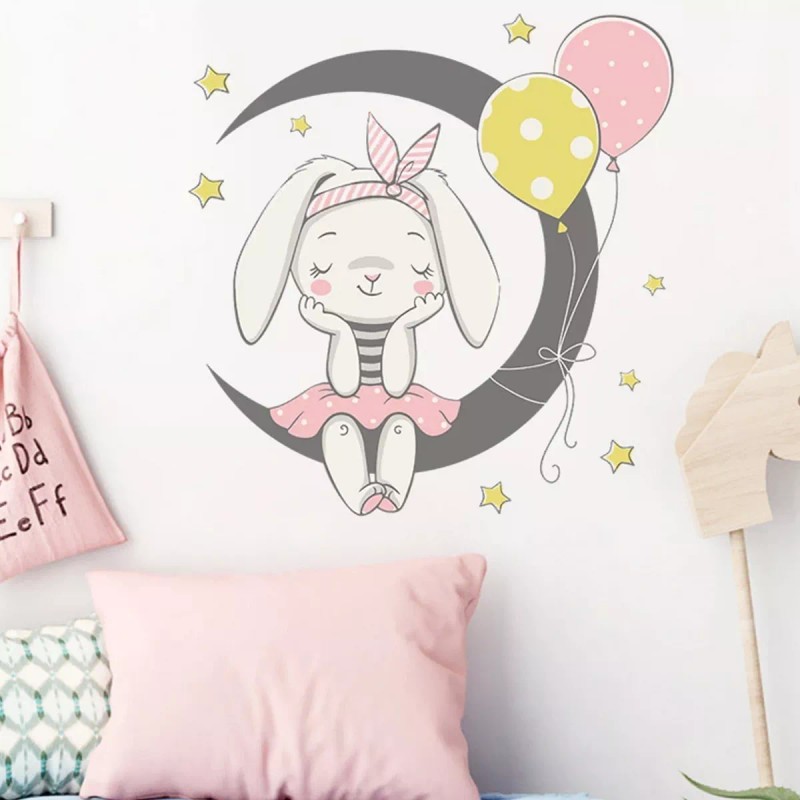 DaraBaby Vinil Decorativo Coneja Luna Habitación Estancia Niña Bebe