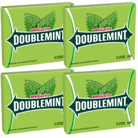 Wrigley Mint Chewing Gum, 15 Stick (Pack of 4), 60 Gum Pieces