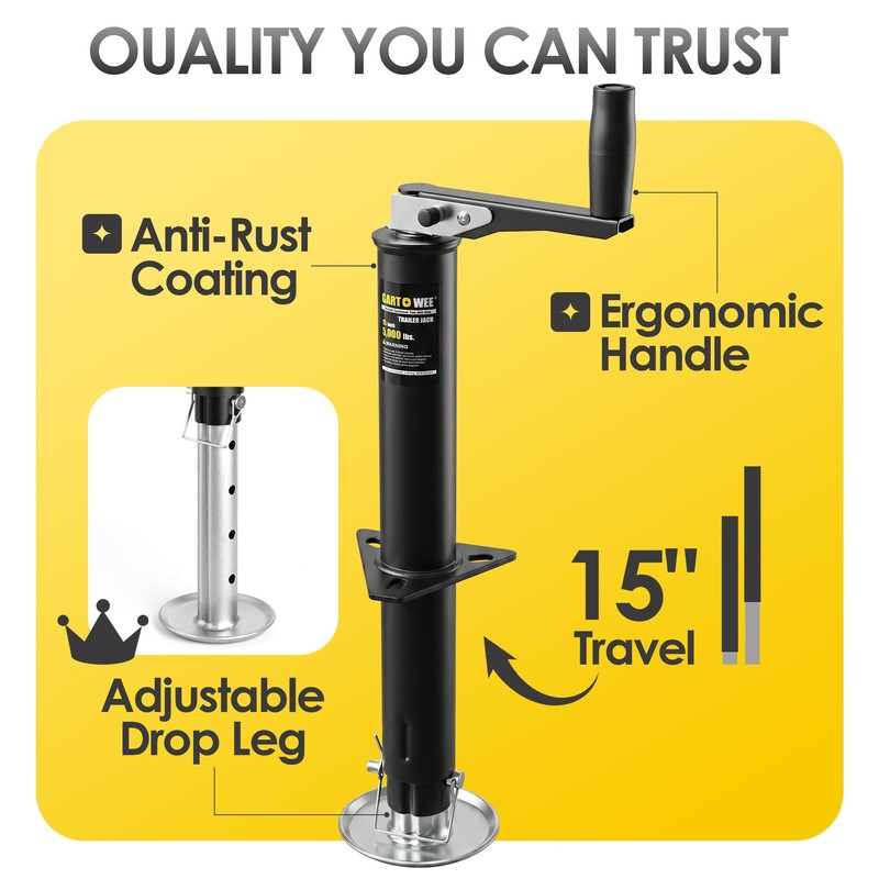 5000lbs A-Frame Trailer Jack,30" Lift 20-24V Cordless Drill Compatible with