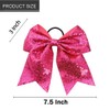 16 PCS Large Glitter Hot Pink Cheer Hair Bows, Shiny