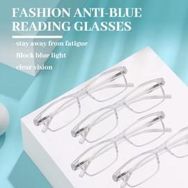 LUFF 4Pcs Anti-Blue-ray Reading Glasses Portable Ultra-Light Readers(2.0X)