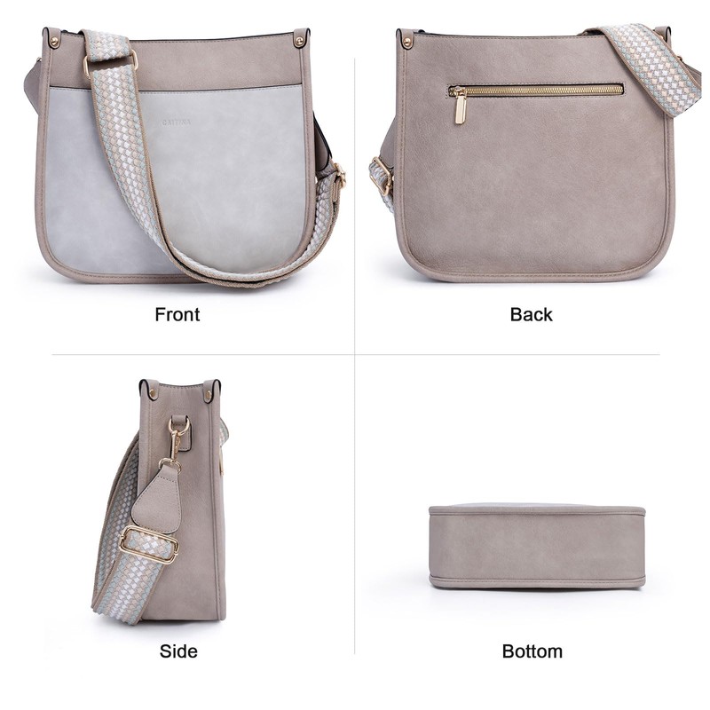 Caitina - Bolso bandolera de piel vegano para mujer, con
