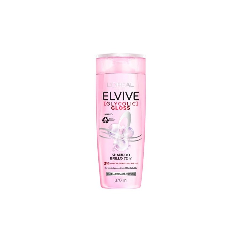 L'Oréal Paris Elvive Champú Glycolic Gloss, con Ácido Glicólico, 370