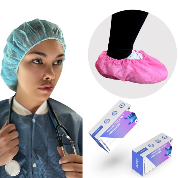 Undisclosed Endure Medical Apparel Combo, Bouffant Cap, Shoe Cover &