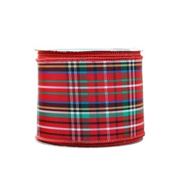 Ribbon Bazaar Wired Tartan McDougle Plaid Ribbon - Red 2-1/2" 10yd