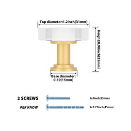 LONTAN 10 Pack Gold Knobs Glass Dresser Knobs Crystal Cabinet Knobs Brushed Brass Glass Drawer Knobs Gold Crystal Knobs Cabinet Door Knobs Clear Cabinet Hardware for Closet Bathroom