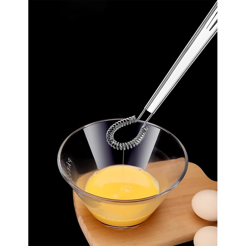 2 Pcs Stainless Steel Whisk Kitchen Manual Egg Beater Mini