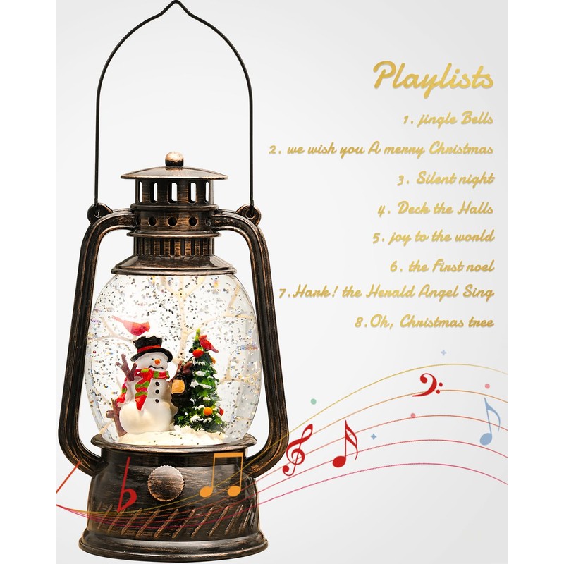 Snow Globe Christmas Decorations - Musical Christmas Snow Globes with