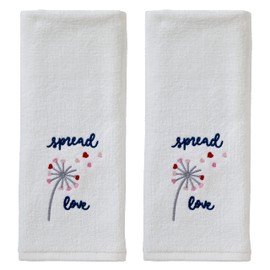 SKL Home by Saturday Knight Ltd. Valentine's Day Spread Love Hand Towel Set, White 2 Pack
