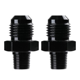 Ucreative 6AN Male Flare to 1/8" NPT Pipe Fitting Adapter Aluminum Straight Black 2Pcs
