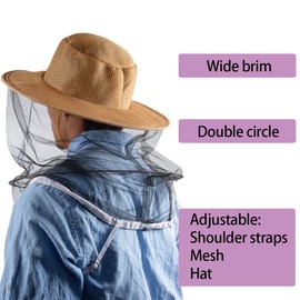 ZffXH Beekeeping Aiculture Mesh Hat Professional Beekeeper Protective Equipment Cap for Men Women Mosquito Head Mesh Hats Bee Holder Veil Hood