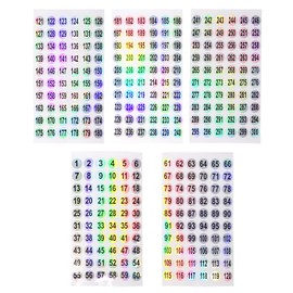 Honbay 1 to 300 Round Reflective Laser Number Stickers Self Adhesive Label Stickers Inventory Storage Organizing Sticker for DIY Craft Marking Numbering Manicure Tool (2 Set, 10mm)