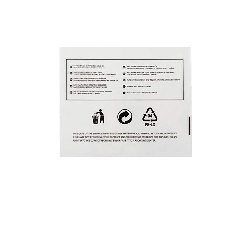250 x Clear Poly Bags with Suffocation Warning (250 Polybags